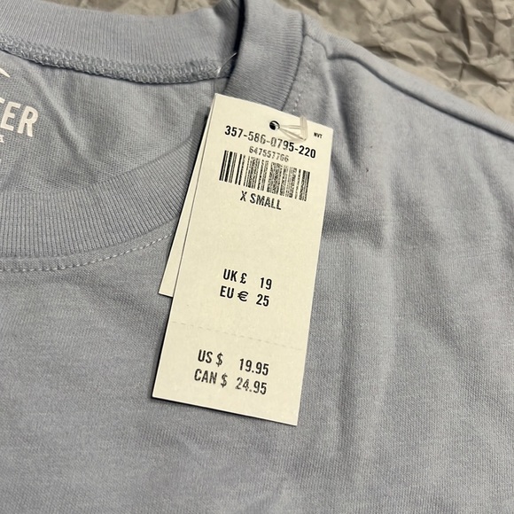 Hollister Print Logo Graphic Tee Womens XS Light Blue - Picture 4 of 8